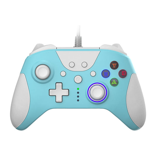 Ajazz AG110 Wired Vibration Sensing Gamepad For Xbox, Cable Length: 2m(White Blue) - free shipping - PMC Jewellery - Order now!