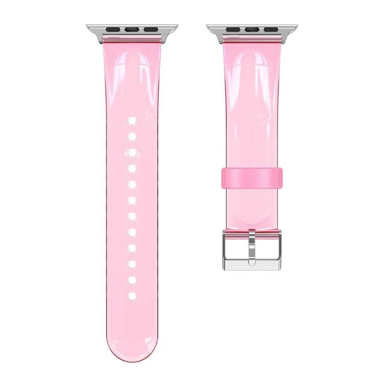 TPU Fuel Injection Watch Band For Apple Watch Series 7 41mm /6&SE&5&4 40mm /3&2&1 38mm(Transparent  Pink) - Watch Bands by null | Online Shopping South Africa | PMC TechLife | Buy Now Pay Later Mobicred