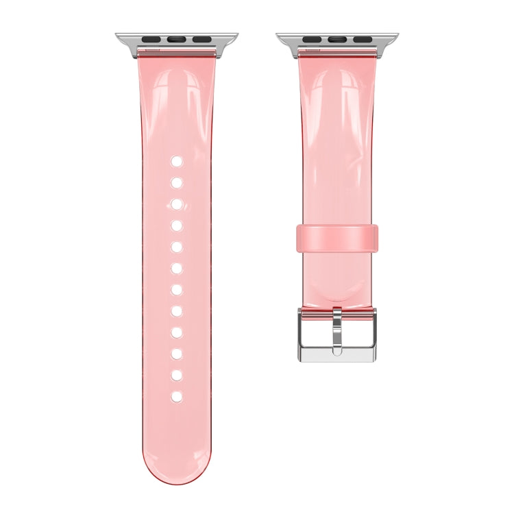 TPU Fuel Injection Watch Band For Apple Watch Series 7 41mm /6&SE&5&4 40mm /3&2&1 38mm(Transparent  Orange) - Watch Bands by null | Online Shopping South Africa | PMC TechLife | Buy Now Pay Later Mobicred