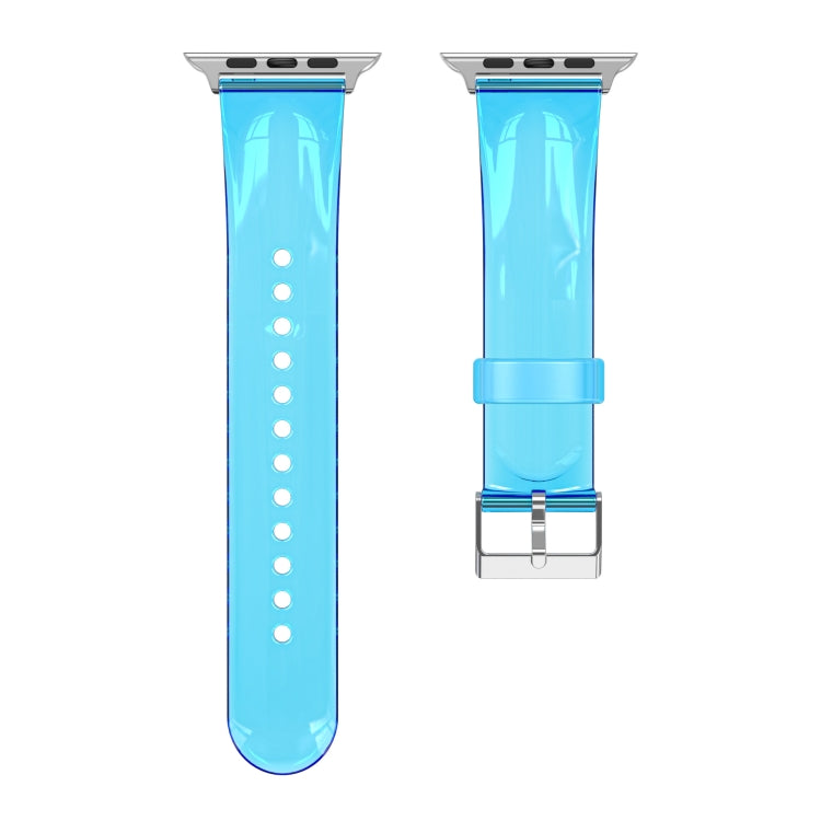 TPU Fuel Injection Watch Band For Apple Watch Series 7 45mm /6&SE&5&4 44mm /3&2&1 42mm(Transparent Blue) - Watch Bands by null | Online Shopping South Africa | PMC TechLife | Buy Now Pay Later Mobicred