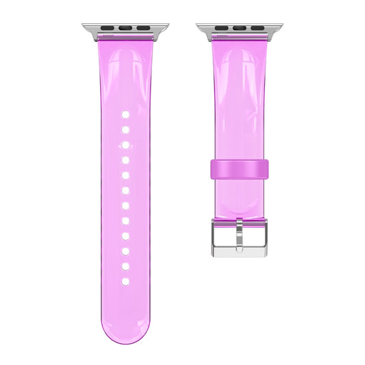TPU Fuel Injection Watch Band For Apple Watch Series 7 45mm /6&SE&5&4 44mm /3&2&1 42mm(Transparent  Pink Purple) - Watch Bands by null | Online Shopping South Africa | PMC Jewellery | Buy Now Pay Later Mobicred