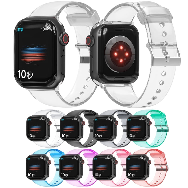 TPU Fuel Injection Watch Band For Apple Watch Series 7 45mm /6&SE&5&4 44mm /3&2&1 42mm(Transparent Blue) - Watch Bands by null | Online Shopping South Africa | PMC TechLife | Buy Now Pay Later Mobicred