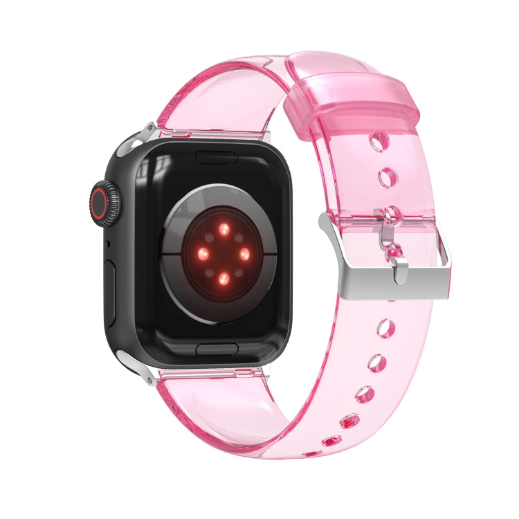 TPU Fuel Injection Watch Band For Apple Watch Series 7 45mm /6&SE&5&4 44mm /3&2&1 42mm(Transparent  Pink Purple) - Watch Bands by null | Online Shopping South Africa | PMC TechLife | Buy Now Pay Later Mobicred