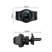15W Mini Car Wireless Charger Phone Smart Sensing Holder(Silver)