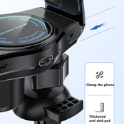15W Mini Car Wireless Charger Phone Smart Sensing Holder(Silver)