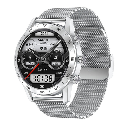 LOANIY DT70 Analog Digital Dual Display Smart Call Watch(Silver Steel) - free shipping - PMC Jewellery - Order now!
