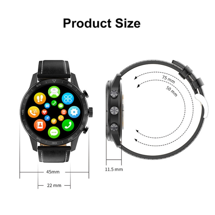 LOANIY DT70 Analog Digital Dual Display Smart Call Watch(Black Leather) - free shipping - PMC TechLife - Order now!
