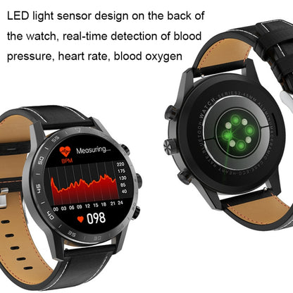 LOANIY DT70 Analog Digital Dual Display Smart Call Watch(Silver Leather) - free shipping - PMC Jewellery - Order now!