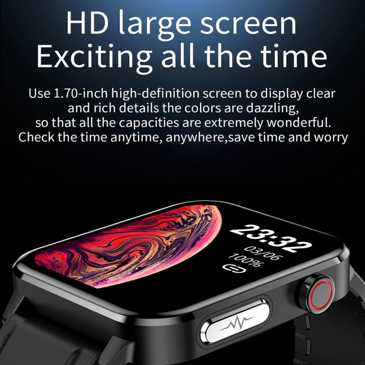 LOANIY E86 1.7 Inch Heart Rate Monitoring Smart Bluetooth Watch, Color: Black - free shipping - PMC TechLife - Order now!