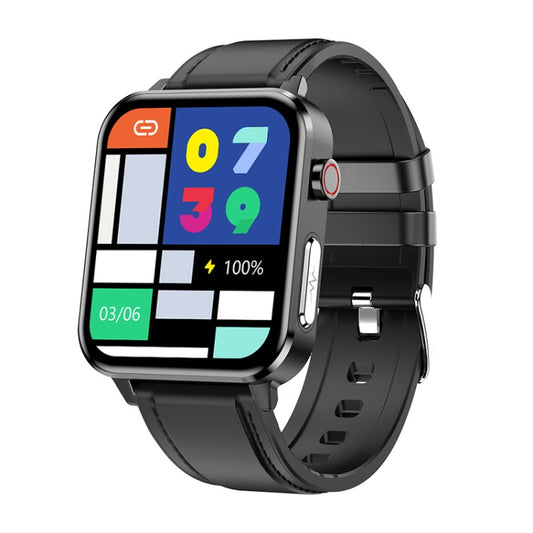 LOANIY E86 1.7 Inch Heart Rate Monitoring Smart Bluetooth Watch, Color: Black Leather - free shipping - PMC Jewellery - Order now!
