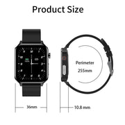 LOANIY E86 1.7 Inch Heart Rate Monitoring Smart Bluetooth Watch, Color: Brown Leather