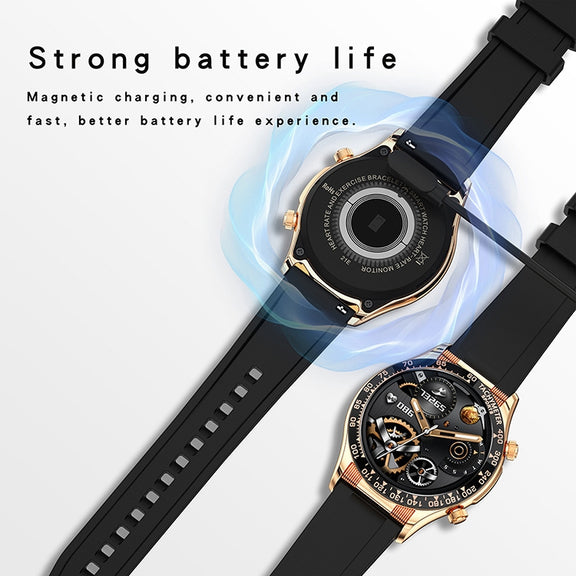 LOANIY E18 Pro Smart Bluetooth Calling Watch with NFC Function, Color: Green Silver Steel - Smart Watches by LOANIY