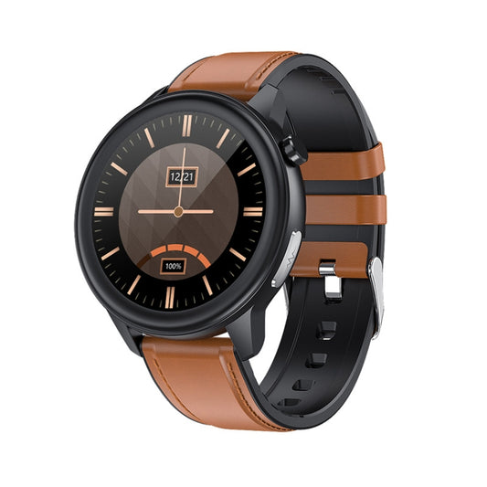LOANIY E80 1.3 Inch Heart Rate Detection Smart Watch, Color: Brown Leather - free shipping - PMC Jewellery - Order now!