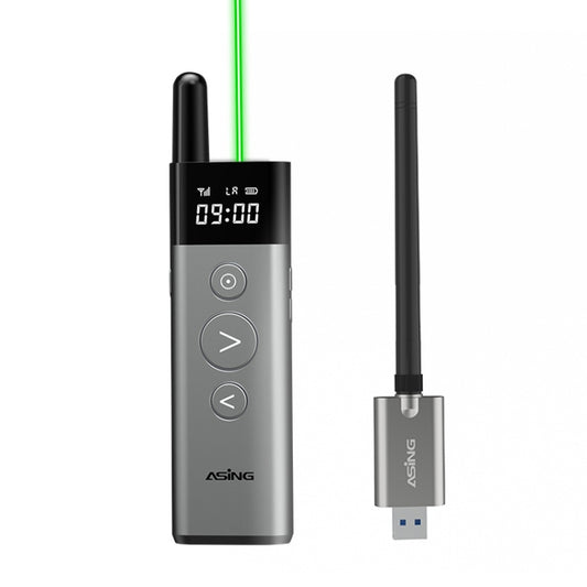 ASiNG A10 Green Light PPT Page Turning Pen Remote Control Presentation Pen, Capacity: 128M (Gray) - free shipping - PMC Jewellery - Order now!