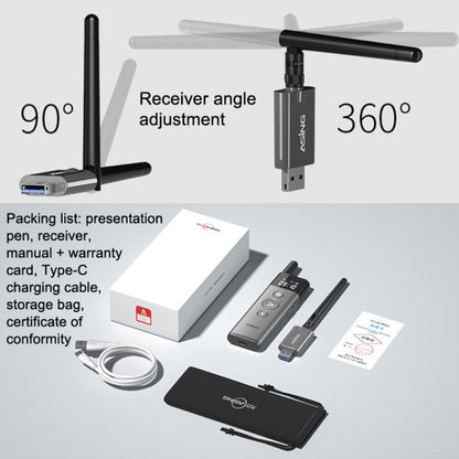 ASiNG A10 Green Light PPT Page Turning Pen Remote Control Presentation Pen, Capacity: 128M (Gray) - free shipping - PMC Jewellery - Order now!