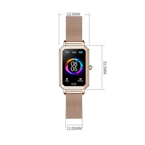 LOANIY HT2 1.28 Inch Heart Rate Detection Pedometer Smart Watch, Color: Gold Steel
