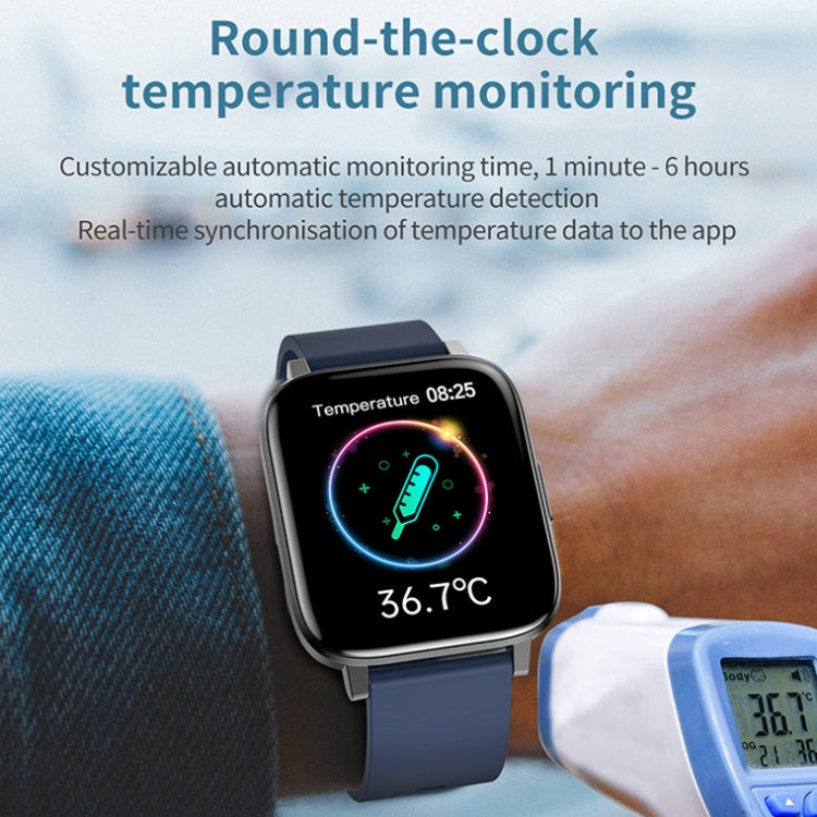 LOANIY F60 1.7 Inch Body Temperature Detection Smart Watch(Black) - free shipping - PMC TechLife - Order now!