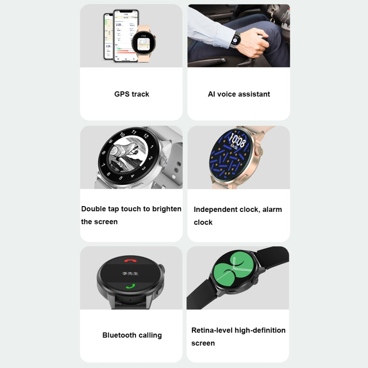 Wearkey DT4+ 1.36 Inch HD Screen Smart Call watch with NFC Function, Color: Silver Silicone - free shipping - PMC Jewellery - Order now!