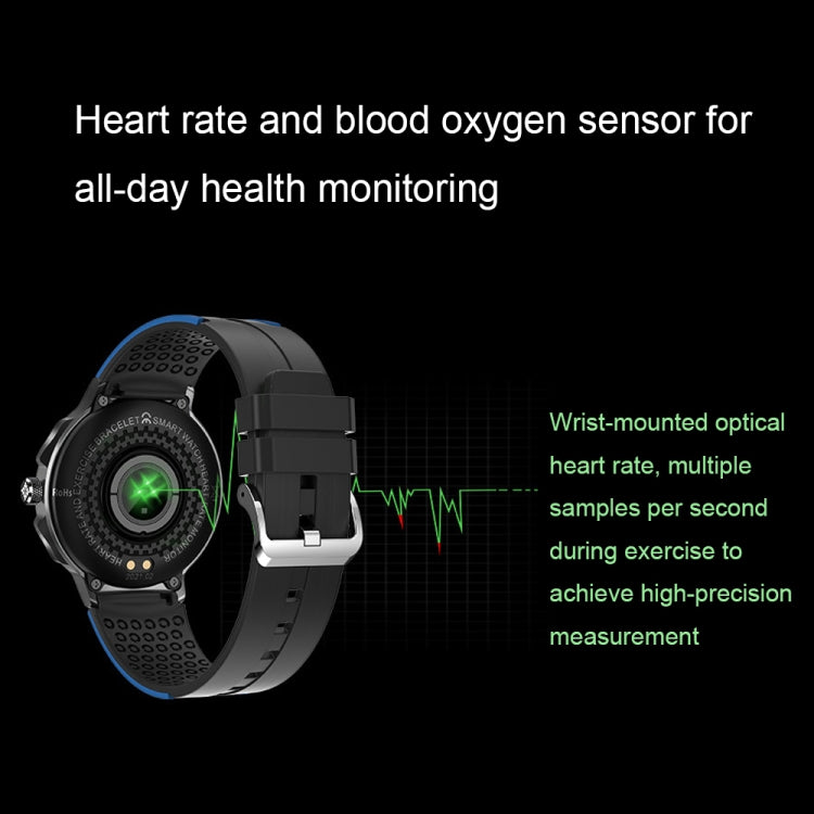 Wearkey E15 1.28 Inch Smart Heart Rate Monitoring Touch Screen Watch(Blue) - free shipping - PMC Jewellery - Order now!