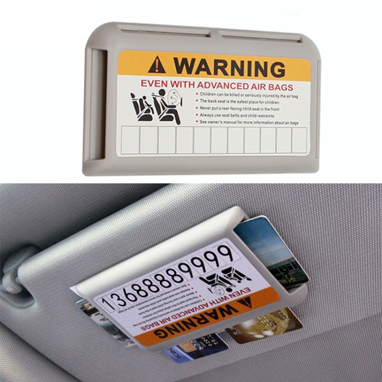 Car Sun Visor Card Holder Pass Fuel Card Holder Parking Number Card(Gray Bagged) - free shipping - PMC TechLife - Order now!