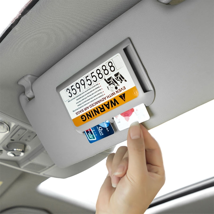 Car Sun Visor Card Holder Pass Fuel Card Holder Parking Number Card(Gray Bagged) - free shipping - PMC TechLife - Order now!