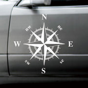 D-336 Car Compass Graphic Sticker Hood Car Body Universal Sticker(White)