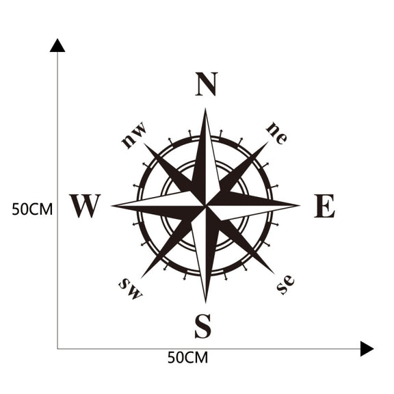 D-336 Car Compass Graphic Sticker Hood Car Body Universal Sticker(White)