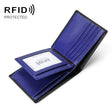 TP-215 Leather RFID Anti-theft Tri-fold Short Wallet(Blue) - free shipping - PMC TechLife - Order now!