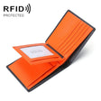 TP-215 Leather RFID Anti-theft Tri-fold Short Wallet(Orange) - free shipping - PMC TechLife - Order now!