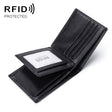 TP-215 Leather RFID Anti-theft Tri-fold Short Wallet(Black) - free shipping - PMC TechLife - Order now!