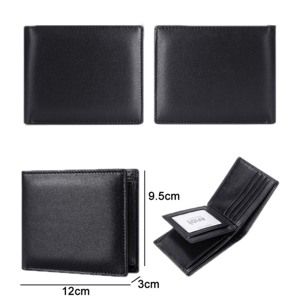 TP-215 Leather RFID Anti-theft Tri-fold Short Wallet(Brown)