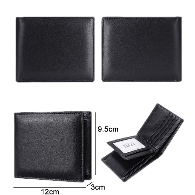 TP-215 Leather RFID Anti-theft Tri-fold Short Wallet(Brown)