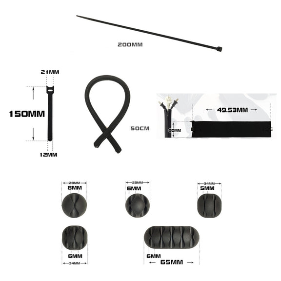 Zipper:126 In 1 Desktop Data Cable Organizer Storage Winder Combination Set