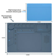 BAKU BA-695  2 in 1 TPR+Silicone Computer Phone Repair Desk Mat Heat Resistant Insulation Mat