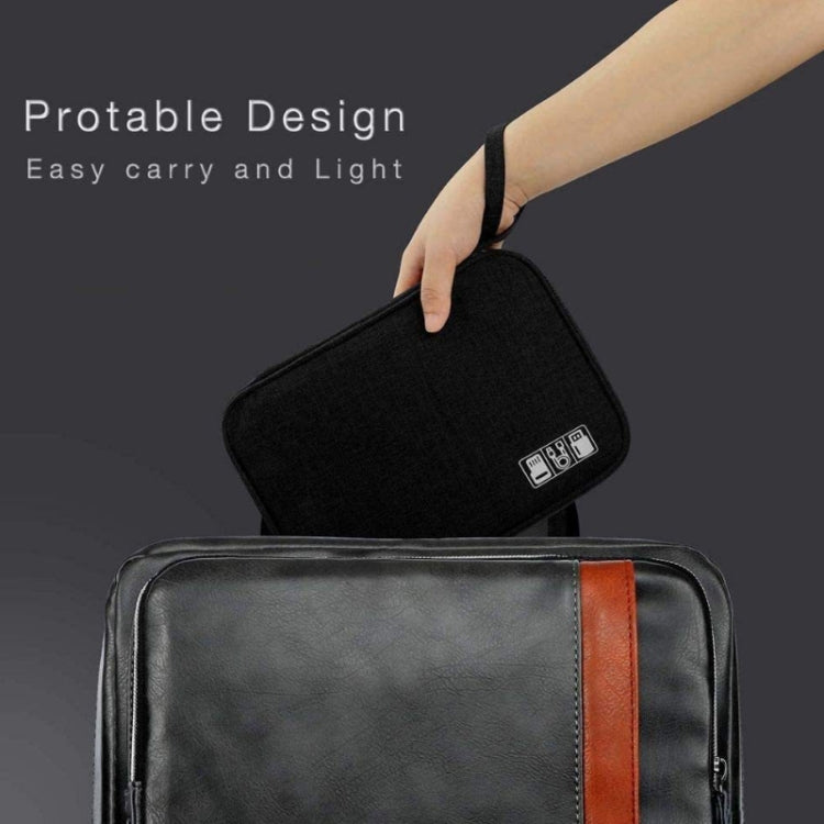 Travel Portable Strap Data Cable Storage Bag(Grey) - Others by PMC TechLife | Online Shopping South Africa | PMC TechLife | Buy Now Pay Later Mobicred