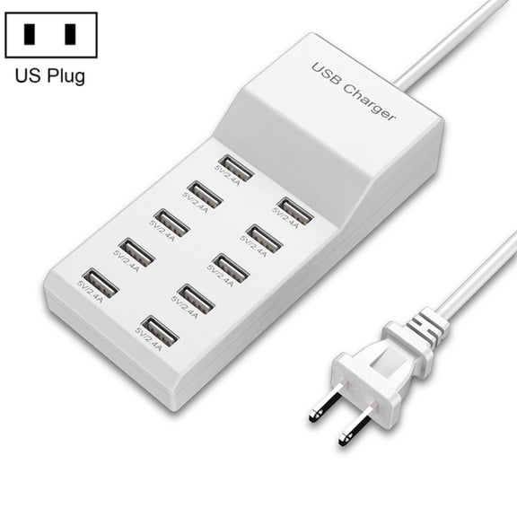 USB Multi-port Charger Mobile Phone Fast Charging Universal Fast Adapter 10 Interface US Plug