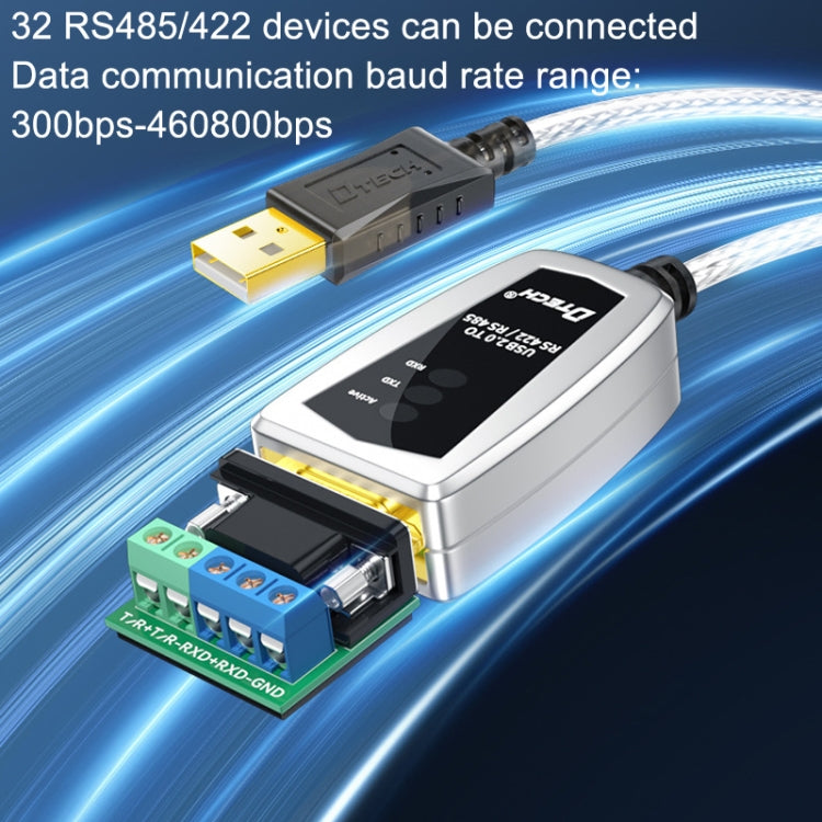 DTECH DT-5119 0.5m USB To RS485/422 Industrial Converter Serial Line Communication Adapter - free shipping - PMC Jewellery - Order now!