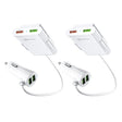 2PCS QC3.0 Four Ports Fast 5V 8A Car Charger Back Seat Charger(White) - Car Charger by PMC TechLife | Online Shopping South Africa | PMC TechLife