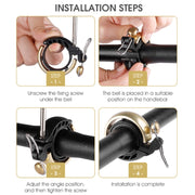 WEST BIKING Bicycle Retro Copper Bell Riding Crisp & Loud Bell(Gold)