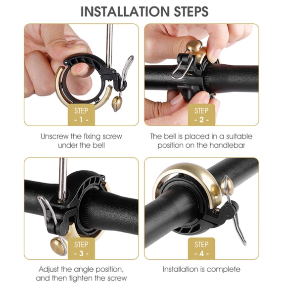 WEST BIKING Bicycle Retro Copper Bell Riding Crisp & Loud Bell(Gold)
