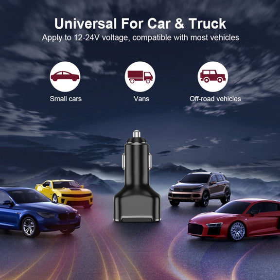 2PCS PD+2.4A Dual USB Car Charger, Style: 3 Ports (Black)