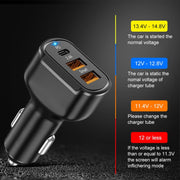 2PCS PD+2.4A Dual USB Car Charger, Style: 3 Ports (White)