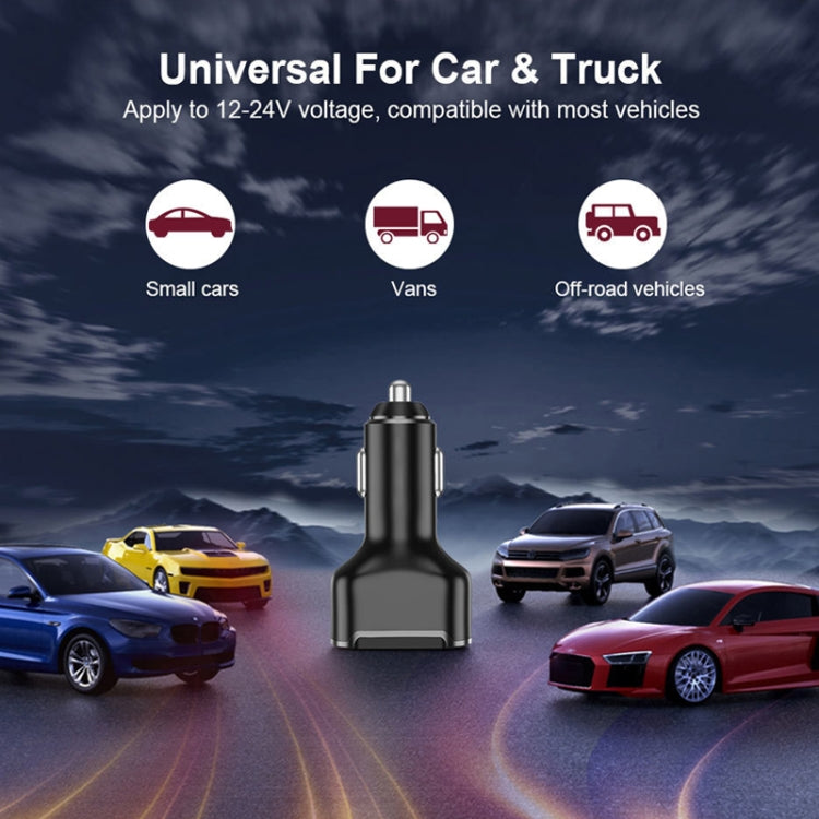 2PCS PD+2.4A Dual USB Car Charger, Style: 3 Ports (White)