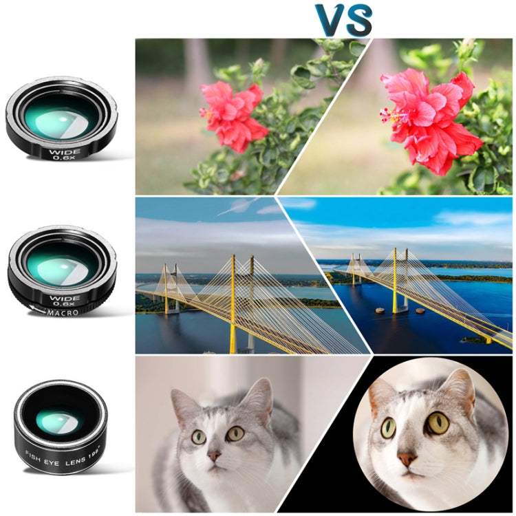 Mobile Phone Universal Lens Telescope 28X + Wide Angle 0.6X + Macro 20X + Fisheye 198 Degree Set - Combination Lens by PMC TechLife | Online Shopping South Africa | PMC TechLife