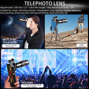 Mobile Phone Universal Lens Telescope 28X + Wide Angle 0.6X + Macro 20X + Fisheye 198 Degree Set