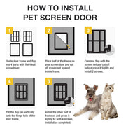 34cmx 44cm Pet Window Door Dog Cat Cave Anti-mosquito Pet Lattice Door(Black)