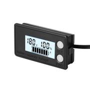 Water-resistant LCD Two-wire Lead-acid Lithium Battery Digital Display Voltage Meter 8-72V (White)