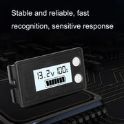 Water-resistant LCD Two-wire Lead-acid Lithium Battery Digital Display Voltage Meter 8-72V (White)