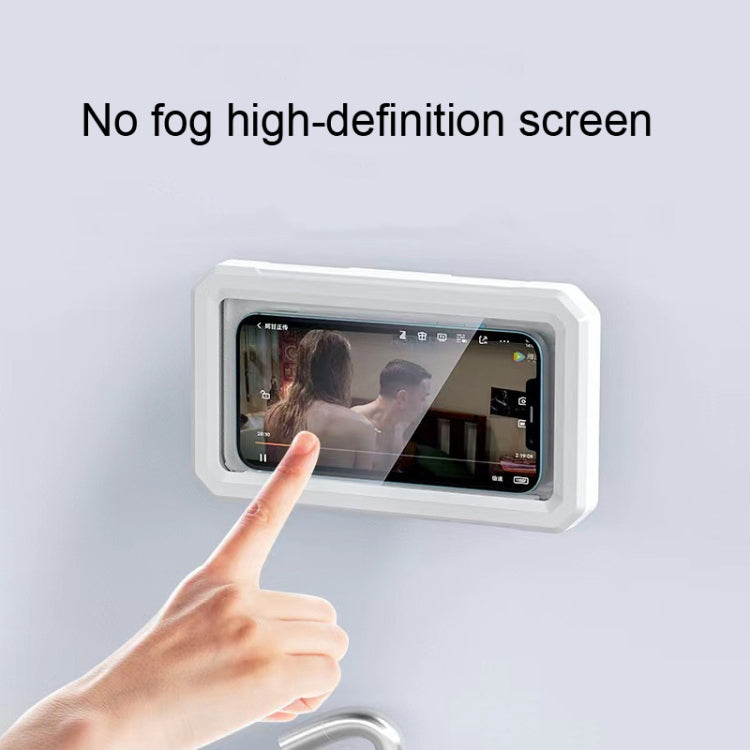 Retractable Rotating Bathroom Waterproof Mobile Phone Box Wall Mount Mobile Phone Holder(White) - Hand-Sticking Bracket by PMC TechLife | Online Shopping South Africa | PMC TechLife