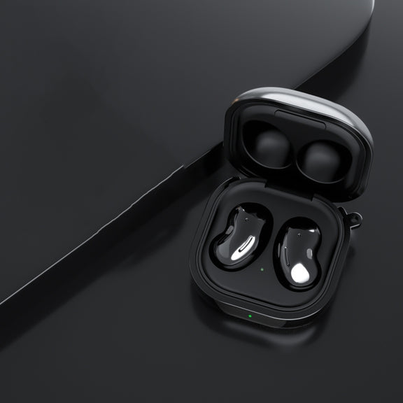 Bluetooth Earphone TPU Flash Powder Protective Case For Samsung Galaxy Buds2/Pro/Live(Glitter Black)